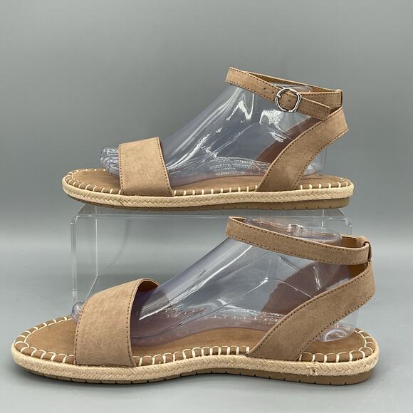 NEW Style & Co Women’s Peggyy Ankle Strap Espadrille Flat Sandal Taupe Size 9.5M - Picture 2 of 10